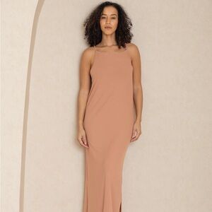 Easy Pink Ribbed Halter Maxi Dress